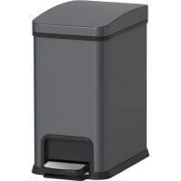 Ведро для мусора TC-010108-07/плавное закрытие/прямоугольное/Graphite/8л (KR5591)
